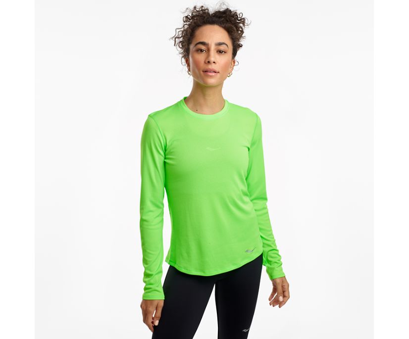 Saucony Stopwatch Long Sleeve Skjorta Dam Gröna | Sverige 867BEX